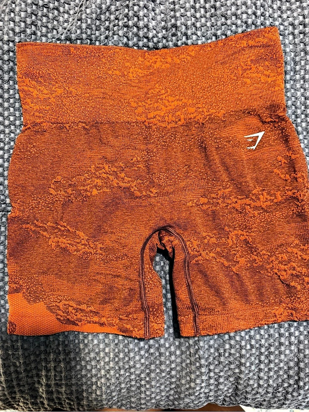 2 pairs of Gymshark Adapt Camo Seamless Shorts Orange & Black